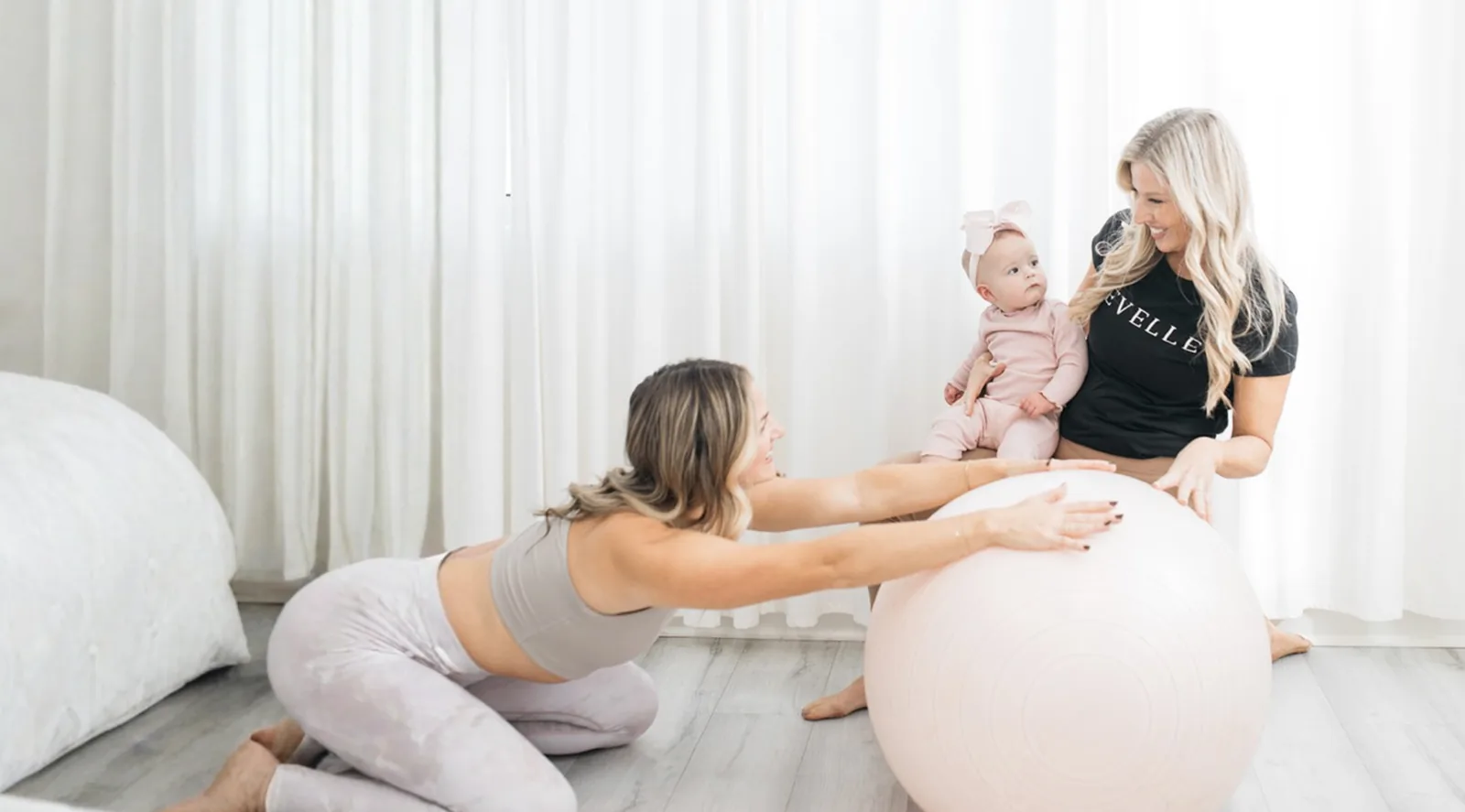 Postpartum mother receiving pelvic floor physical therapy at Revelle